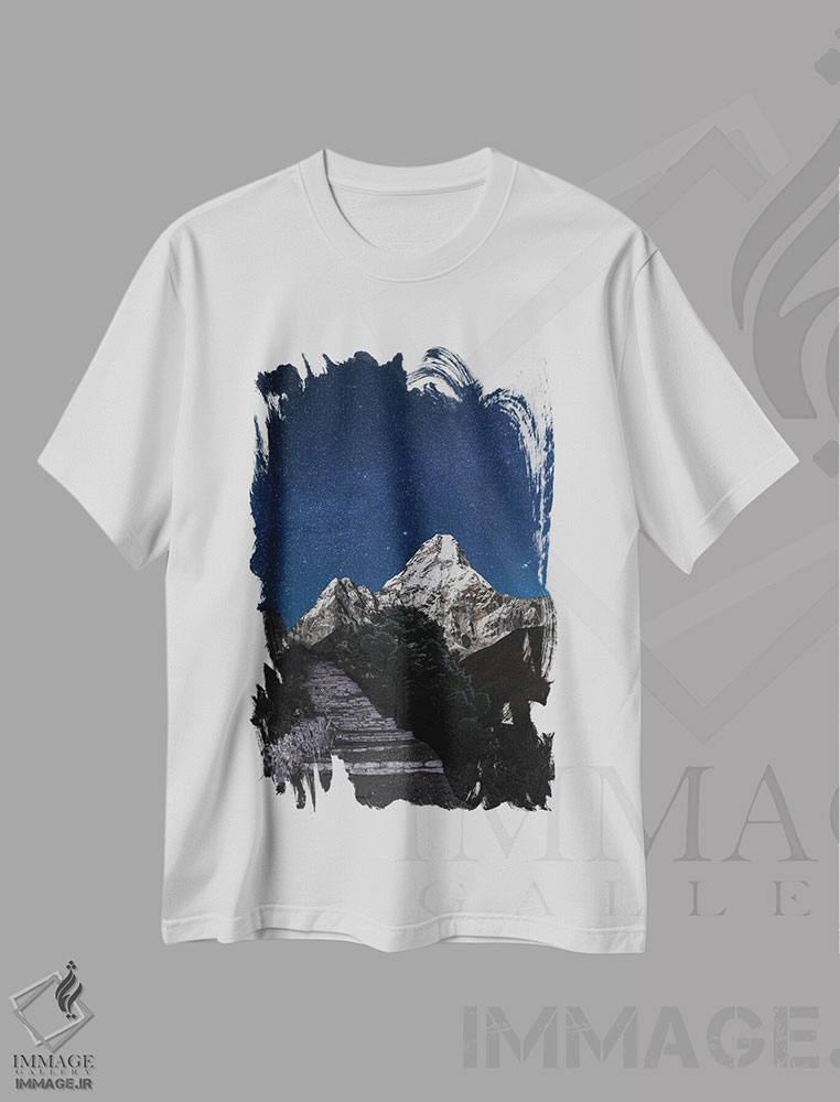 تیشرت طرح دار اورست شب پرستاره هیمالیا نپال، مدیوم اثر الکس جی پرز | immage.ir