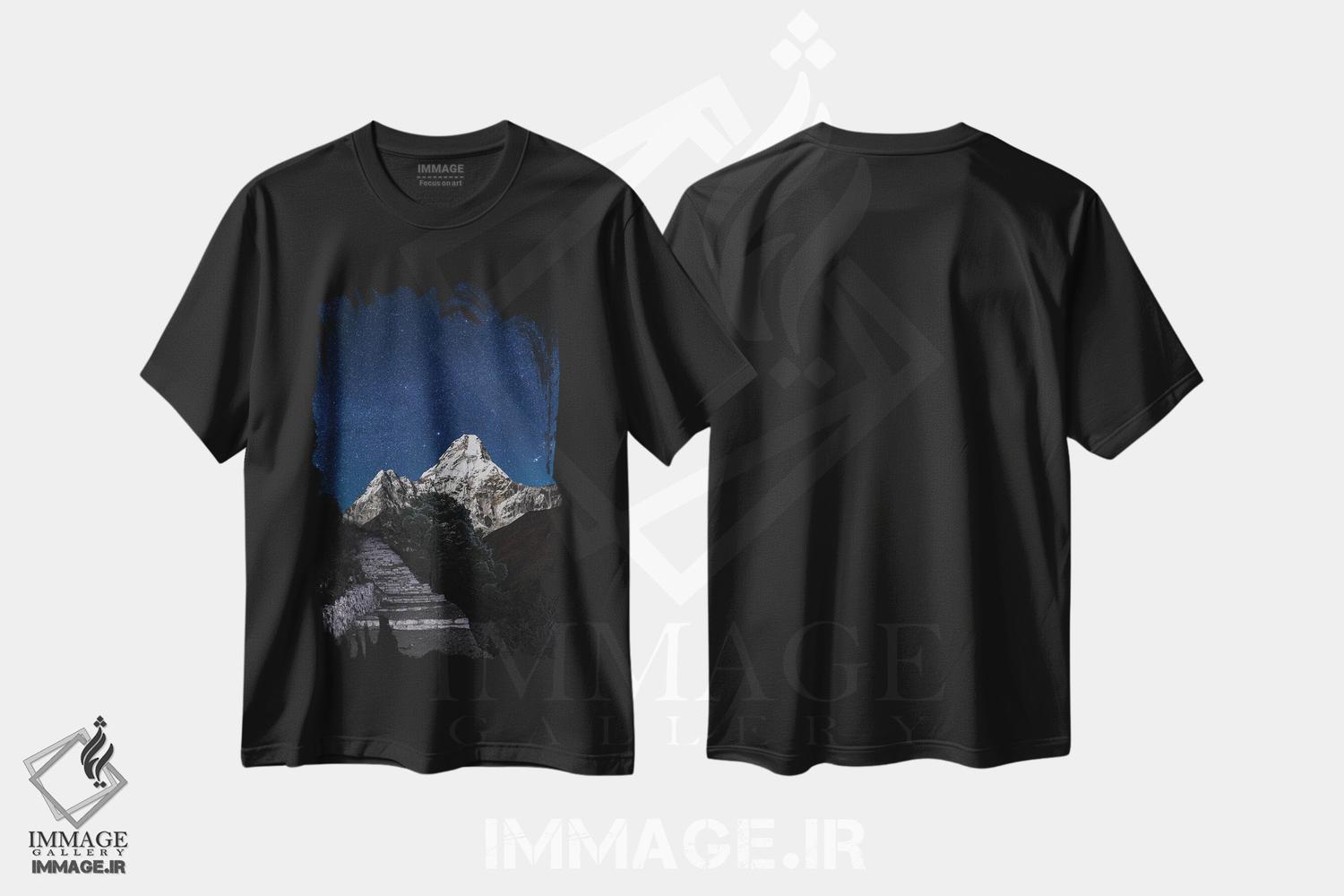 تیشرت طرح دار اورست شب پرستاره هیمالیا نپال، مدیوم اثر الکس جی پرز | فروشگاه ایماژ