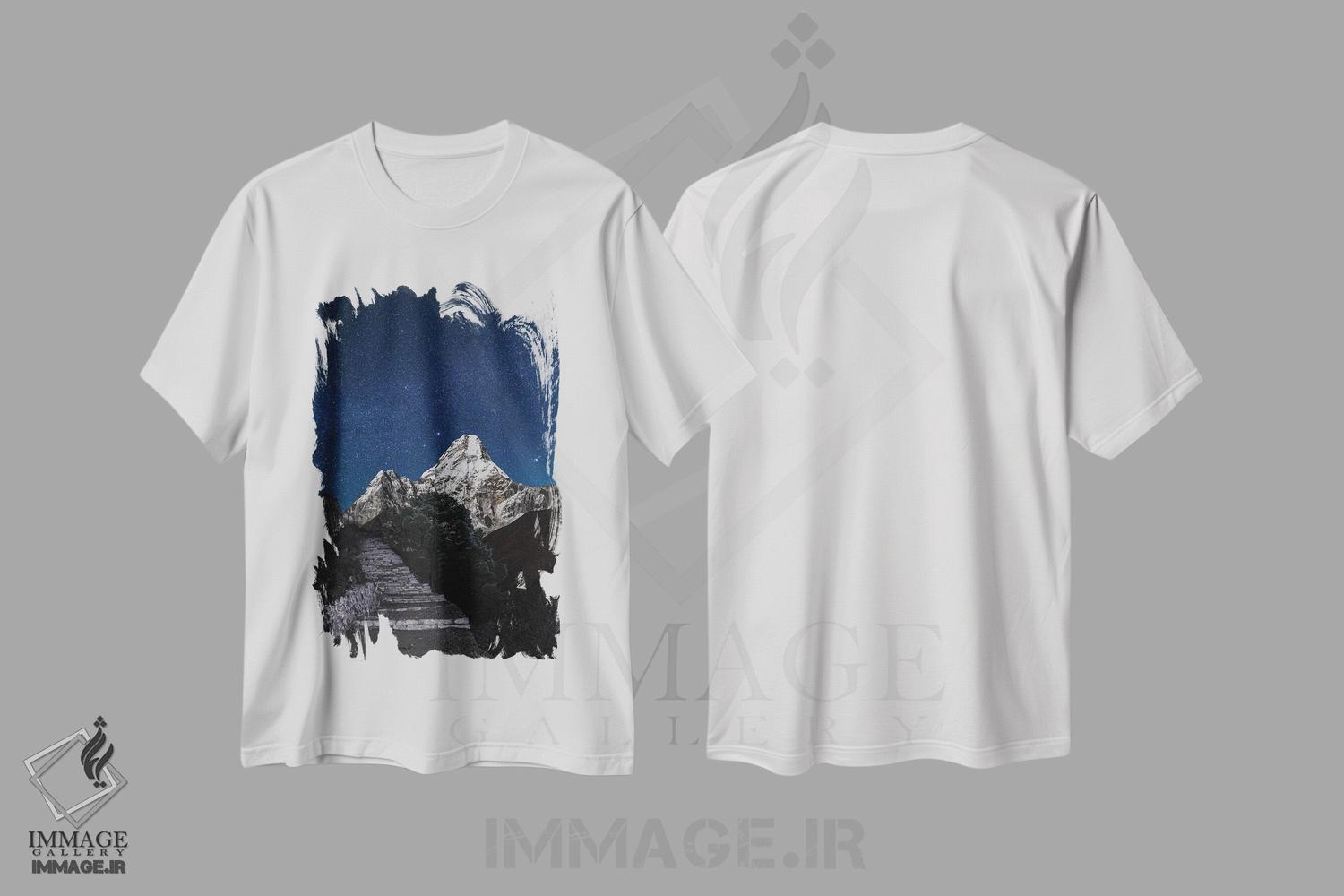 تیشرت طرح دار اورست شب پرستاره هیمالیا نپال، مدیوم اثر الکس جی پرز | immage.ir