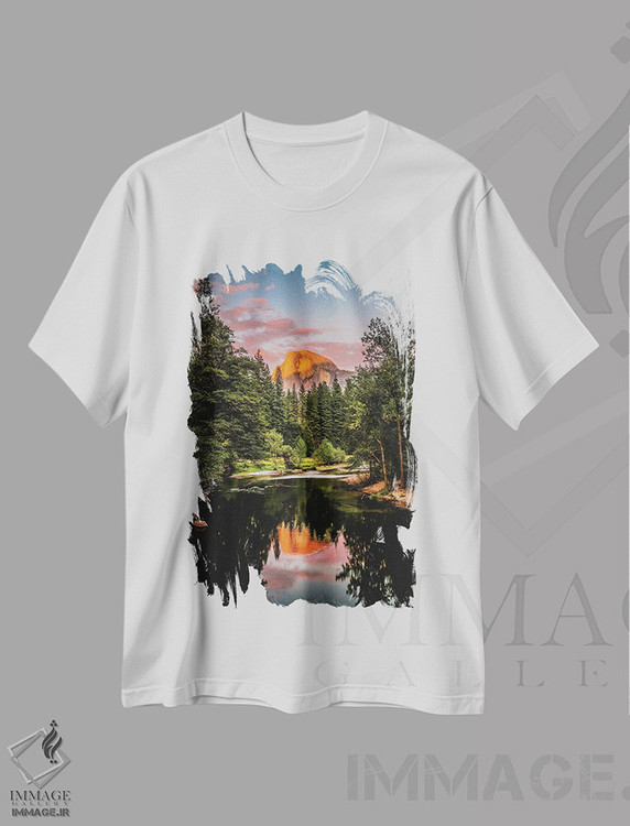 تیشرت طرح دار بازتاب غروب دره یوسیمیتی کالیفرنیا، مدیوم اثر الکس جی پرز | immage.ir