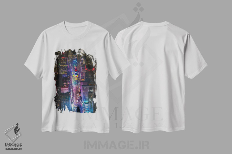 تیشرت طرح دار افق میدان تایمز منهتن نیویورک، عکاسی هوایی اثر الکس جی پرز | immage.ir