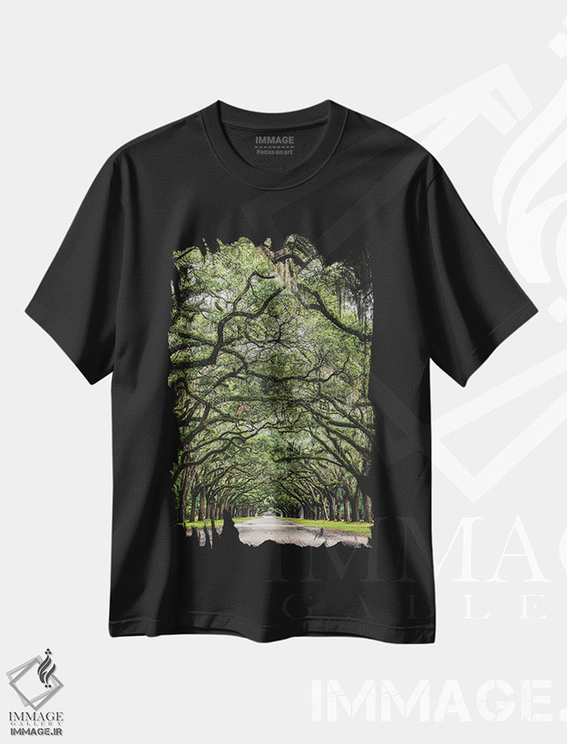 تیشرت طرح دار جاده بلوط های ساوانا، مدیوم اثر الکس جی پرز | فروشگاه ایماژ