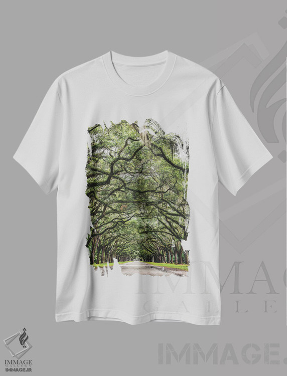 تیشرت طرح دار جاده بلوط های ساوانا، مدیوم اثر الکس جی پرز | immage.ir