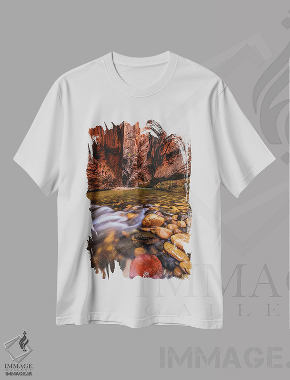 تیشرت طرح دار کوهنوردی در تنگه نرو پارک ملی زایون، مدیوم اثر الکس جی پرز | immage.ir