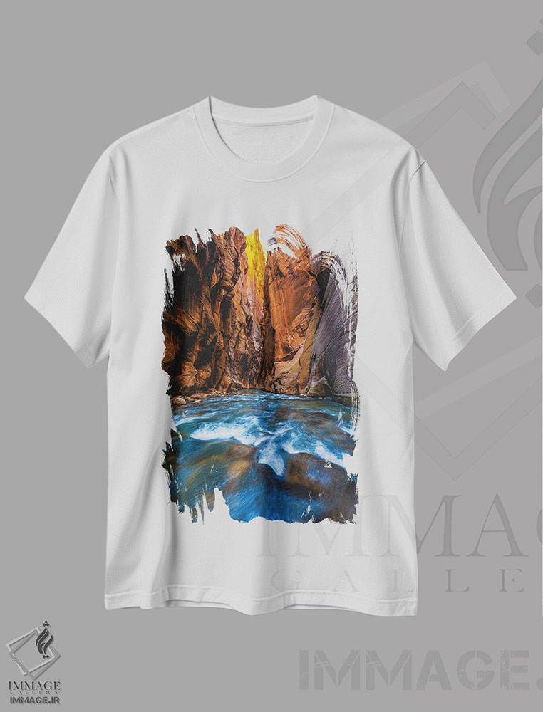 تیشرت طرح دار کوهنوردی در تنگه نرو پارک ملی زایون، مدیوم اثر الکس جی پرز | immage.ir