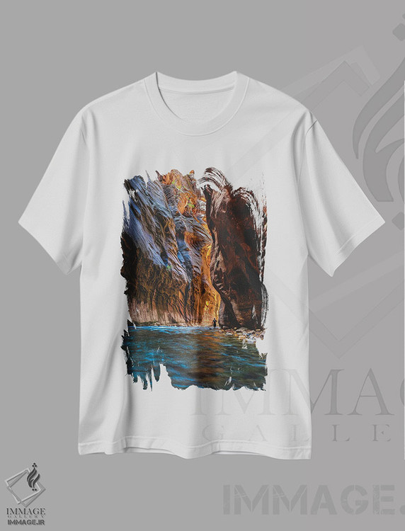 تیشرت طرح دار کوهنوردی در تنگه نرو پارک ملی زایون، مدیوم اثر الکس جی پرز | immage.ir