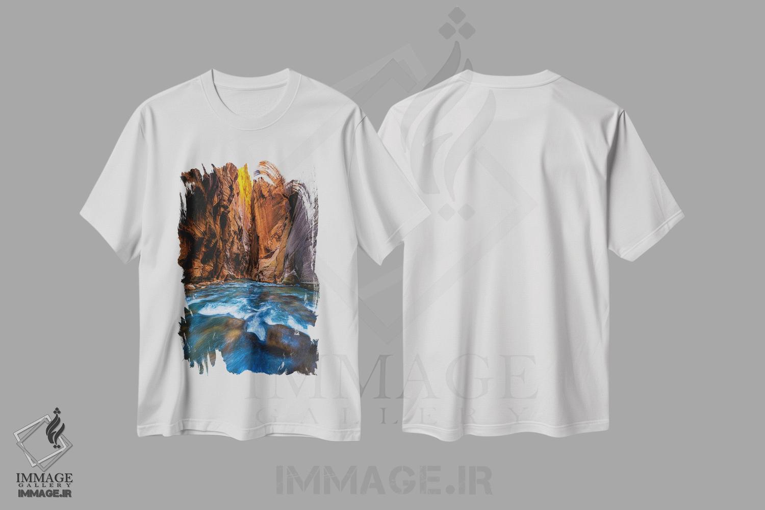 تیشرت طرح دار کوهنوردی در تنگه نرو پارک ملی زایون، مدیوم اثر الکس جی پرز | immage.ir