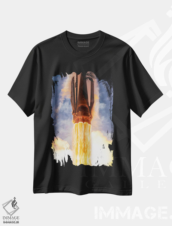 تیشرت طرح دار پرتاب موشک فالکن ۹ اسپیس اکس، مدیوم اثر الکس جی پرز | فروشگاه ایماژ