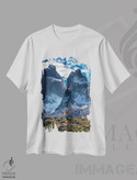 تیشرت طرح دار مناظر کوهستانی توریس دل پاین، پاتاگونیا، شیلی، مدیوم اثر الکس جی پرز | immage.ir