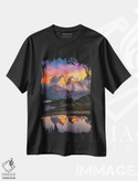 تیشرت طرح دار غروب تماشایی کوهستانی توریس دل پاین، پاتاگونیا، شیلی، مدیوم اثر الکس جی پرز | فروشگاه ایماژ