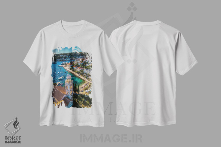 تیشرت طرح دار منظره افقی شهر کوچک هوار، کرواسی، مدیوم اثر الکس جی پرز | immage.ir