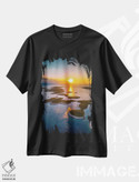 تیشرت طرح دار غروب از نمای هوایی جزایر هوار، کرواسی، مدیوم اثر الکس جی پرز | فروشگاه ایماژ