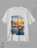 تیشرت طرح دار غروب از نمای هوایی جزایر هوار، کرواسی، مدیوم اثر الکس جی پرز | immage.ir