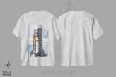 تیشرت طرح دار نمای نزدیک موشک آرتیمیس SLS ناسا بر سکوی پرتاب، مدیوم اثر الکس جی پرز | immage.ir
