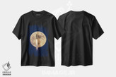 تیشرت طرح دار عبور فالکن ۹ اسپیس اکس همراه با ماه، مدیوم اثر الکس جی پرز | فروشگاه ایماژ