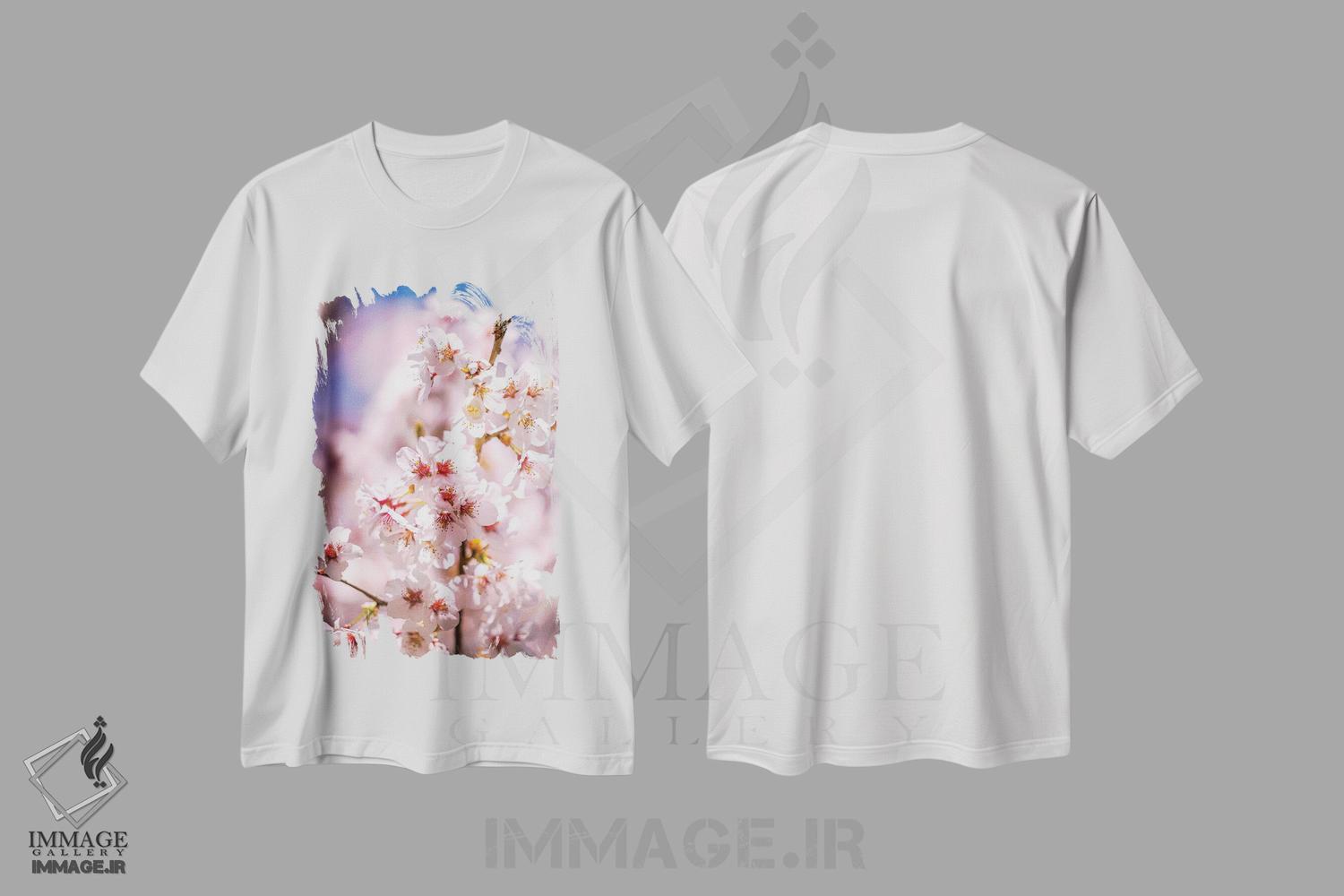 تیشرت طرح دار Fujinomiya, Japan,شکوفه های گیلاس در فوجینومیا، ژاپن، مدیوم اثر الکس جی پرز | immage.ir
