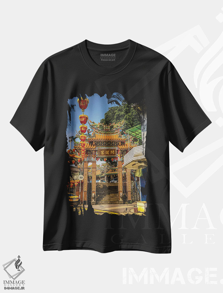 تیشرت طرح دار Taiwan,معبد گواندو، تایوان، مدیوم اثر الکس جی پرز | فروشگاه ایماژ