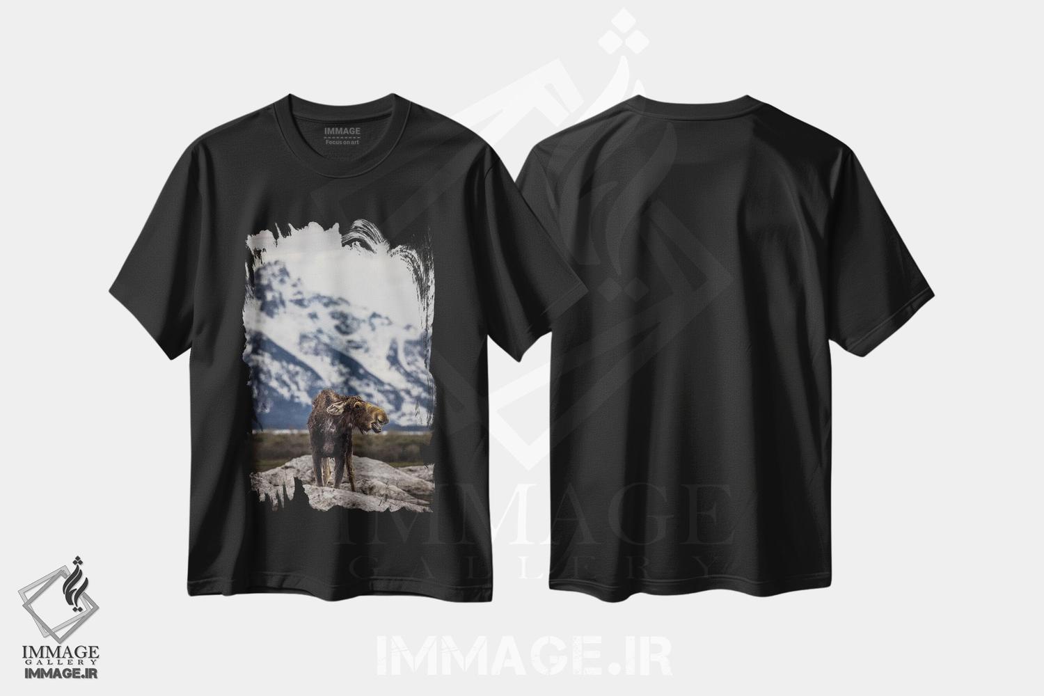 تیشرت طرح دار گوزن بزرگ تیتون، مدیوم اثر الکس جی پرز | فروشگاه ایماژ