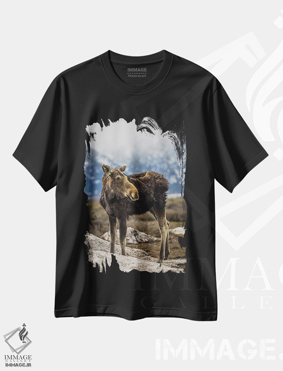تیشرت طرح دار گوزن بزرگ تیتون، مدیوم اثر الکس جی پرز | فروشگاه ایماژ