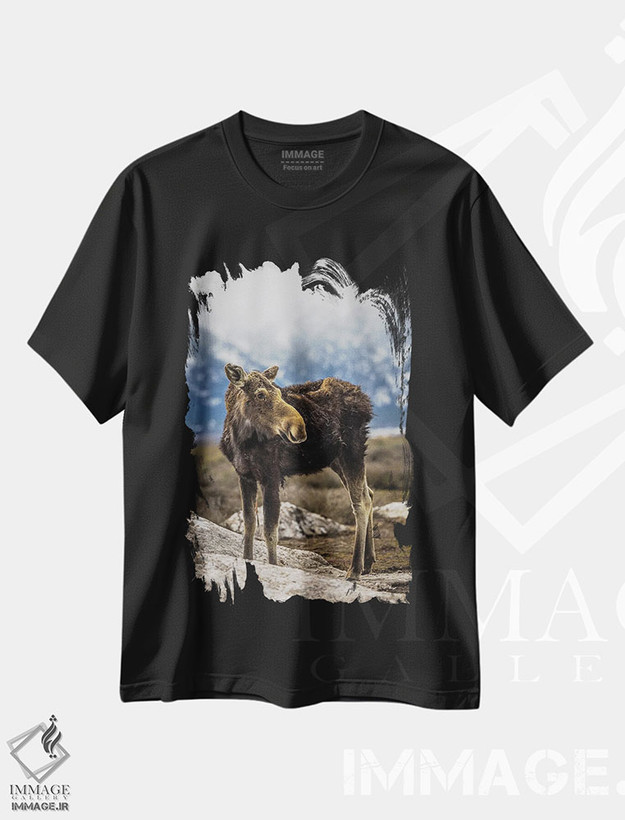 تیشرت طرح دار گوزن بزرگ تیتون، مدیوم اثر الکس جی پرز | فروشگاه ایماژ