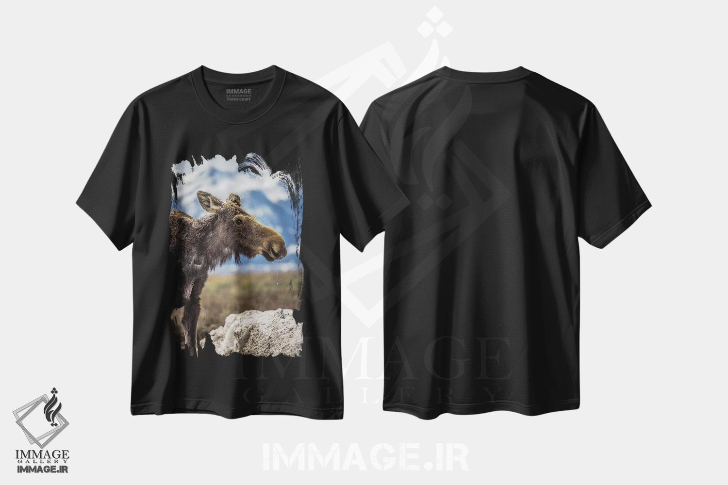 تیشرت طرح دار گوزن بزرگ تیتون، مدیوم اثر الکس جی پرز | فروشگاه ایماژ