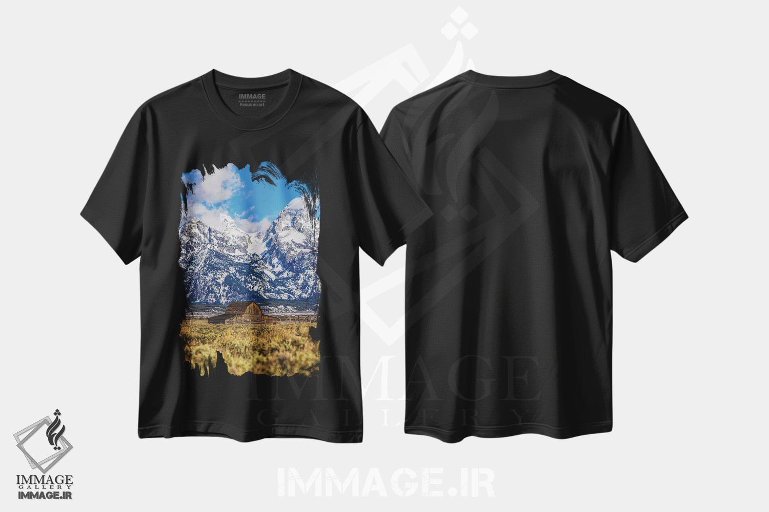 تیشرت طرح دار رشته کوه های بزرگ تیتون، مدیوم اثر الکس جی پرز | فروشگاه ایماژ