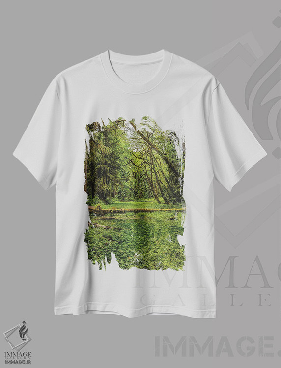 تیشرت طرح دار جنگل پارک ملی المپیک شماره ۳، مدیوم اثر الکس جی پرز | immage.ir