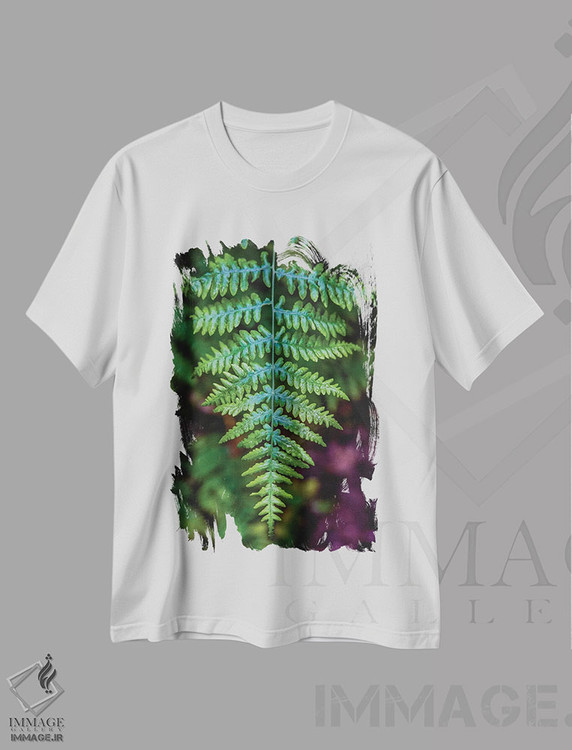 تیشرت طرح دار برگ سبز جنگل پارک ملی المپیک شماره ۳، عکاسی ماکرو اثر الکس جی پرز | immage.ir