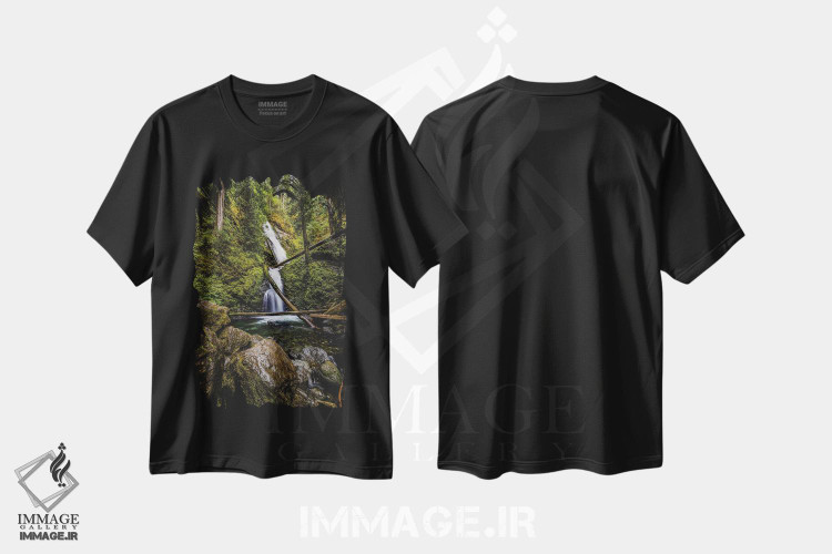 تیشرت طرح دار آبشار جنگلی پارک ملی المپیک شماره ۳، مدیوم اثر الکس جی پرز | فروشگاه ایماژ