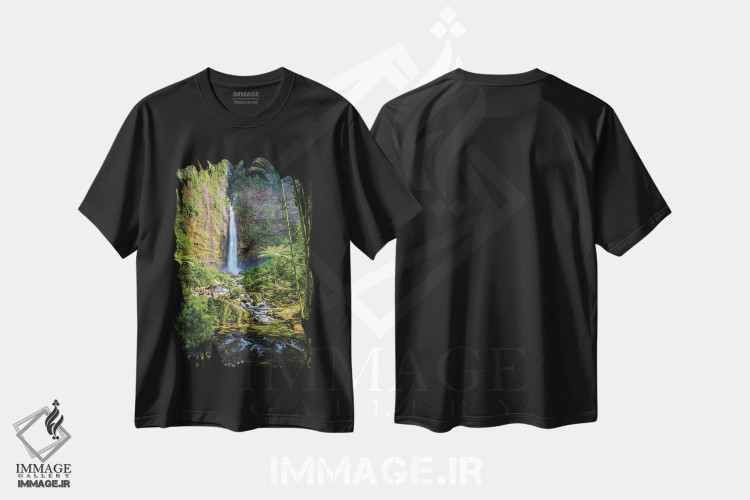 تیشرت طرح دار آبشار پنهان کاپاس اندونزی شماره ۱، مدیوم اثر الکس جی پرز | فروشگاه ایماژ
