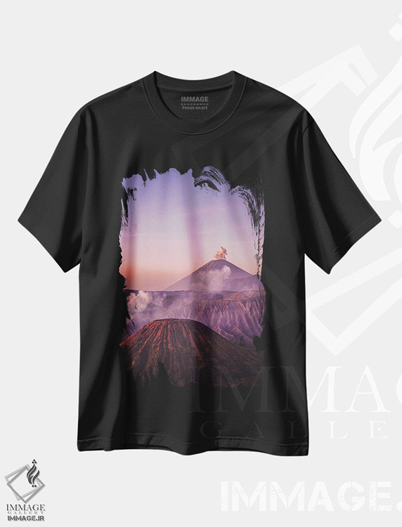 تیشرت طرح دار طلوع آفتاب آتشفشان برومو اندونزی شماره ۴، مدیوم اثر الکس جی پرز | فروشگاه ایماژ