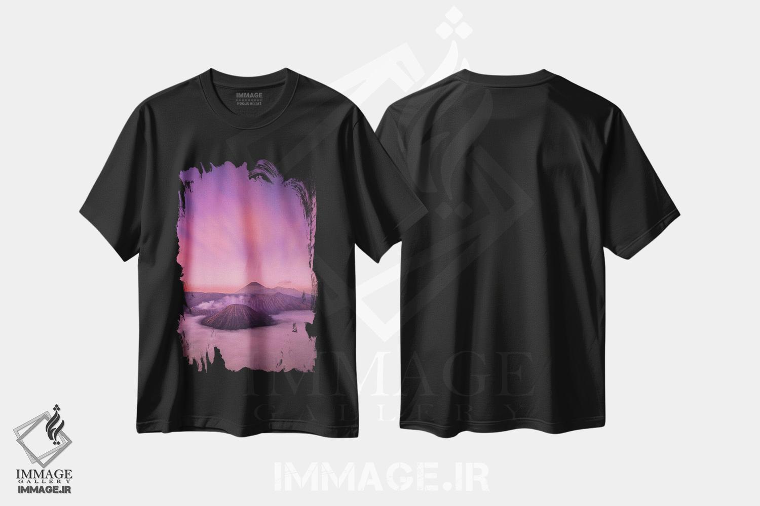 تیشرت طرح دار طلوع آفتاب آتشفشان برومو اندونزی شماره ۲، مدیوم اثر الکس جی پرز | فروشگاه ایماژ