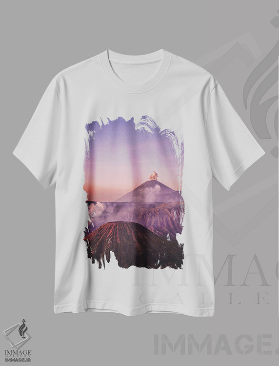 تیشرت طرح دار طلوع آفتاب آتشفشان برومو اندونزی شماره ۴، مدیوم اثر الکس جی پرز | immage.ir