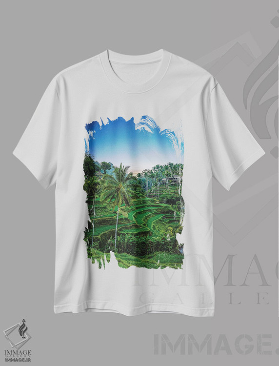 تیشرت طرح دار کشاورز برنج تراس دار اندونزی شماره ۱، مدیوم اثر الکس جی پرز | immage.ir