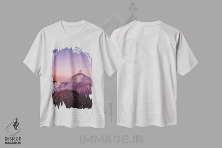 تیشرت طرح دار طلوع آفتاب آتشفشان برومو اندونزی شماره ۴، مدیوم اثر الکس جی پرز | immage.ir