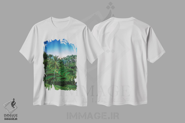 تیشرت طرح دار کشاورز برنج تراس دار اندونزی شماره ۱، مدیوم اثر الکس جی پرز | immage.ir