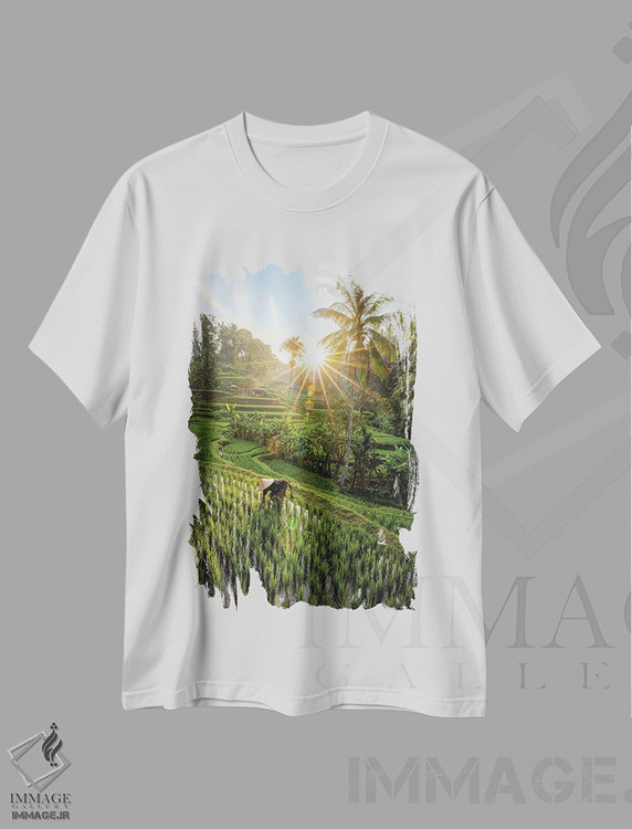 تیشرت طرح دار کشاورز برنج تراس دار اندونزی شماره ۲، مدیوم اثر الکس جی پرز | immage.ir