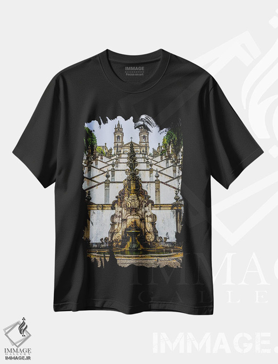 تیشرت طرح دار آب نمای بوم ژزوس دو مونته، مدیوم اثر الکس جی پرز | فروشگاه ایماژ