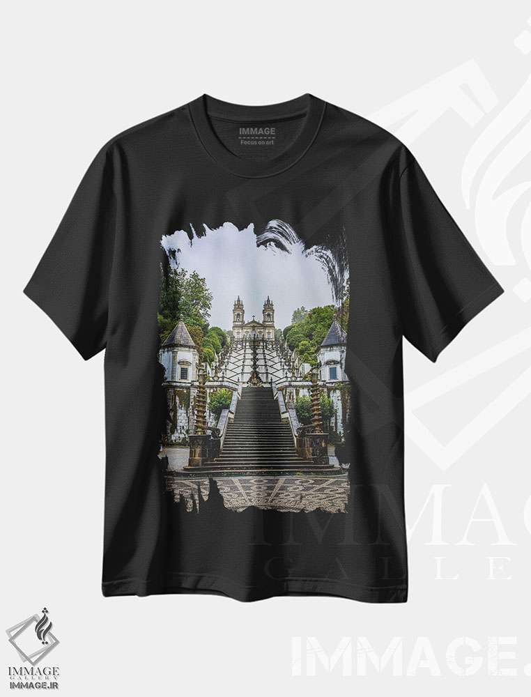 تیشرت طرح دار پله های بوم ژزوس دو مونته شماره ۱، مدیوم اثر الکس جی پرز | فروشگاه ایماژ
