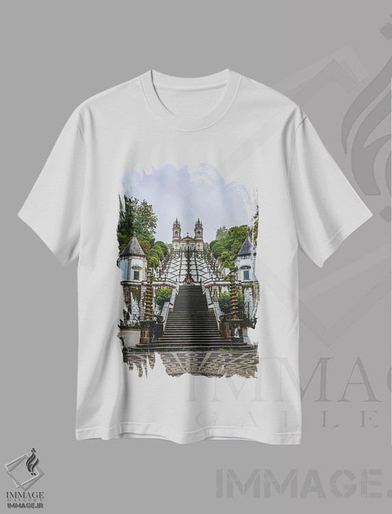 تیشرت طرح دار پله های بوم ژزوس دو مونته شماره ۱، مدیوم اثر الکس جی پرز | immage.ir
