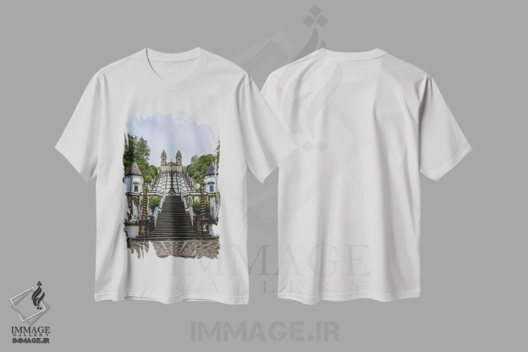 تیشرت طرح دار پله های بوم ژزوس دو مونته شماره ۱، مدیوم اثر الکس جی پرز | immage.ir