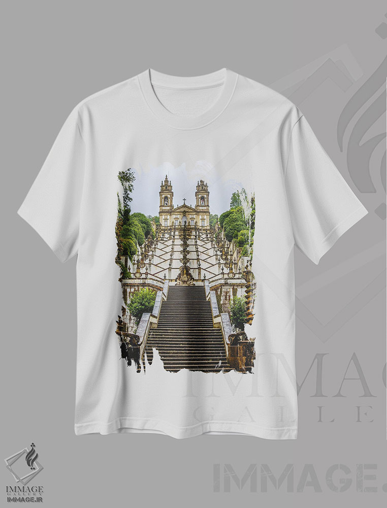 تیشرت طرح دار پله های بوم ژزوس دو مونته شماره ۳، مدیوم اثر الکس جی پرز | immage.ir