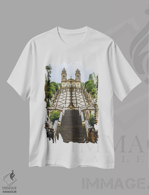 تیشرت طرح دار پله های بوم ژزوس دو مونته شماره ۳، مدیوم اثر الکس جی پرز | immage.ir