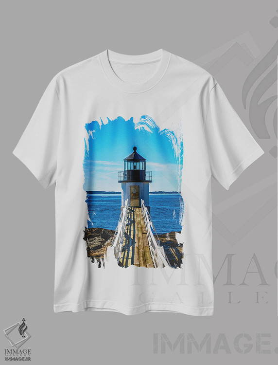 تیشرت طرح دار فانوس دریایی مارشال پوینت، مدیوم اثر الکس جی پرز | immage.ir