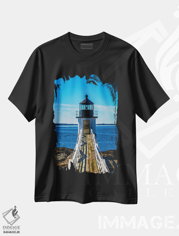 تیشرت طرح دار فانوس دریایی مارشال پوینت، مدیوم اثر الکس جی پرز | فروشگاه ایماژ