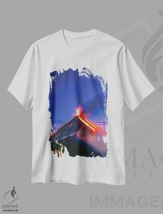 تیشرت طرح دار فوران آتشفشان فویگو در گواتمالا، مدیوم اثر الکس جی پرز | immage.ir