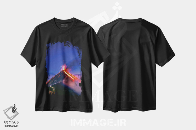 تیشرت طرح دار فوران آتشفشان فویگو در گواتمالا، مدیوم اثر الکس جی پرز | فروشگاه ایماژ