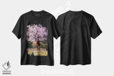 تیشرت طرح دار پارک نارا با شکوفه های گیلاس ژاپن، مدیوم اثر الکس جی پرز | فروشگاه ایماژ