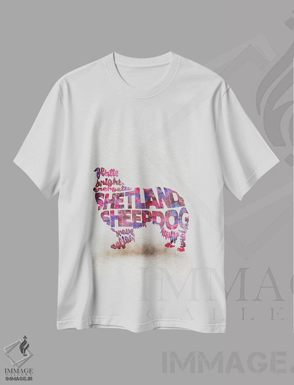 تیشرت طرح دار شتلند شیپ داگ، هنر دیجیتال اثر آیشه دنیز آکِرمان | immage.ir