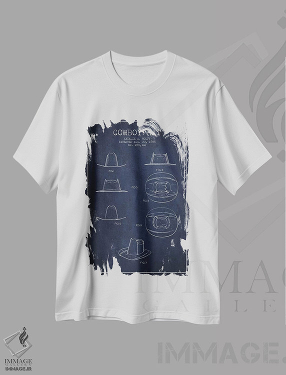 تیشرت طرح دار طرح پتنت کلاه کابویی، تزئینی اثر پیکسل کهنه | immage.ir